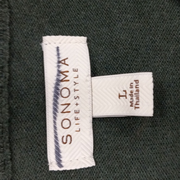 Sonoma Army Green, Long Sleeve, V Neck Sweater - Picture 3 of 8